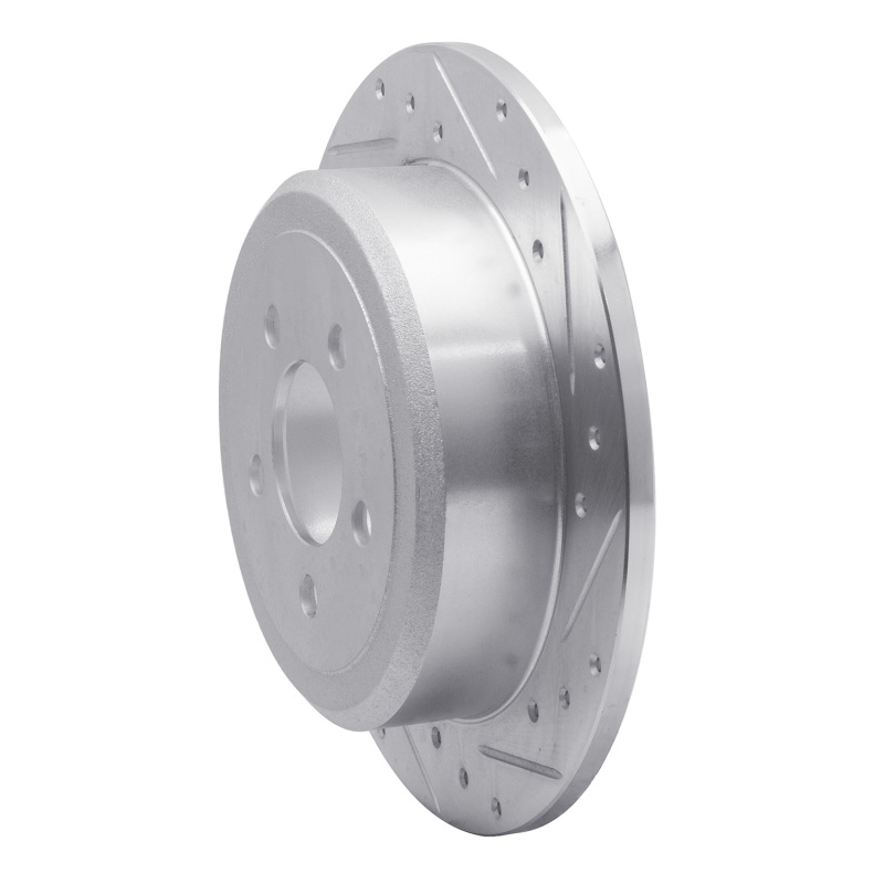 Dodge Nitro Brake Rotor (1) - Rear Right - R1 Concepts - Drilled & Slotted - Silver - `07-`12